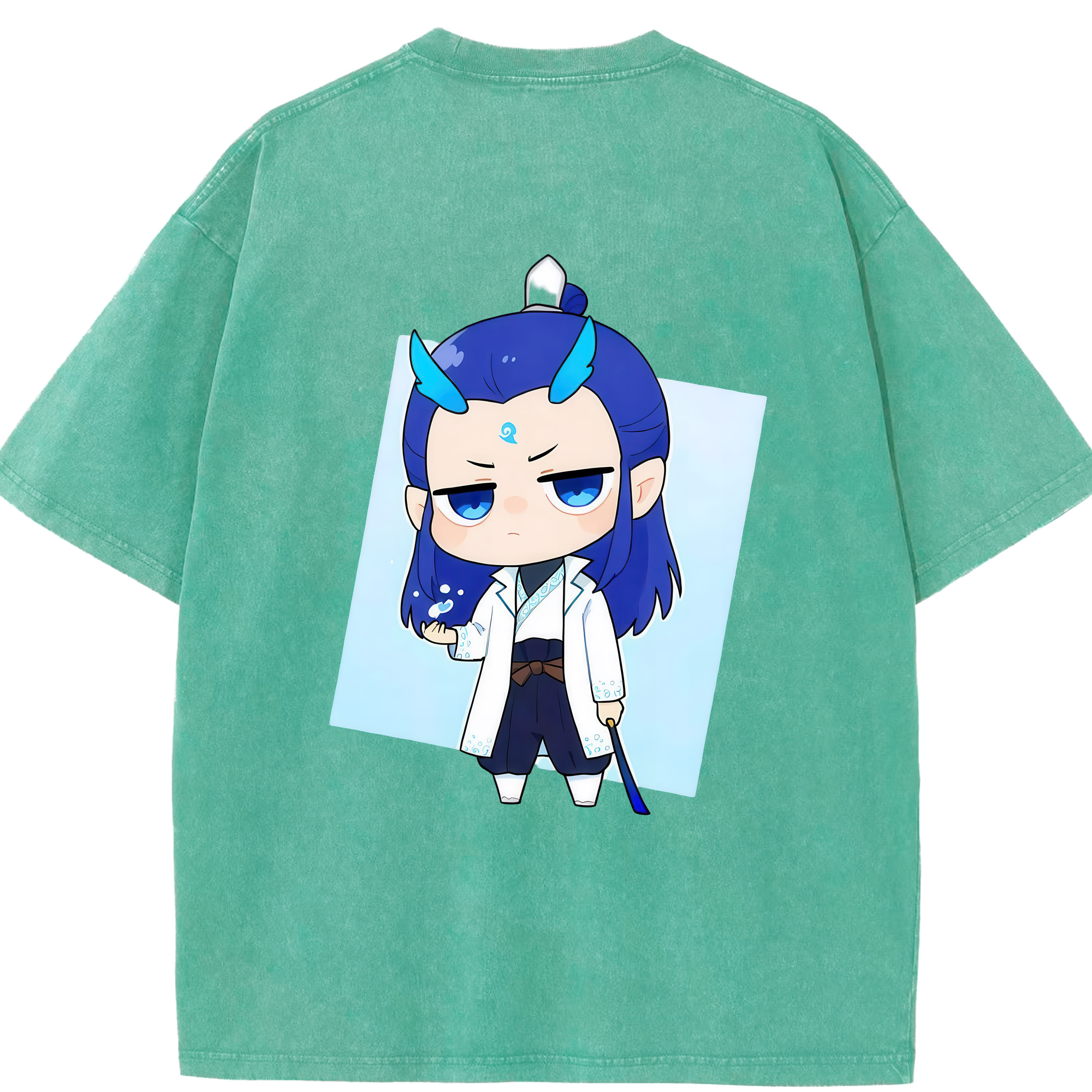 （画像用） Ne Zha 2 ナタ 魔童の大暴れ 綿100% ヴィンテージ風 半袖Tシャツ（背面プリント）